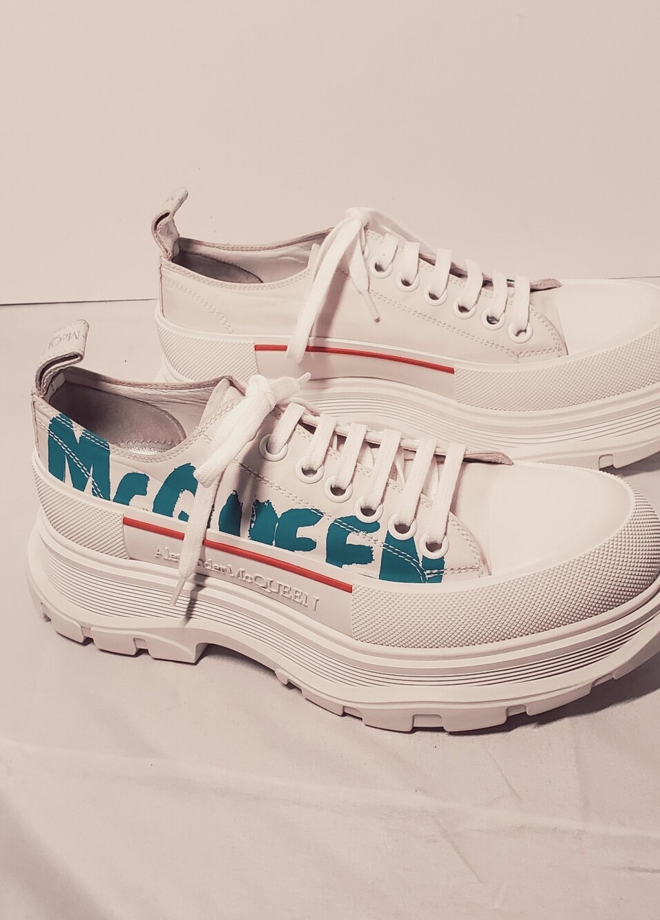Authentic Alexander McQueen White Platform Sneakers Size 40 - Picture 1 of 11